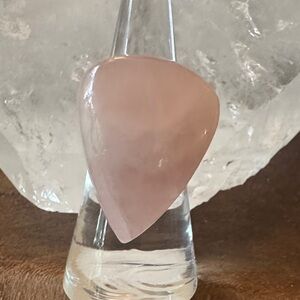 Elegant Pink Rose Quartz Stone Ring Adjustable Size